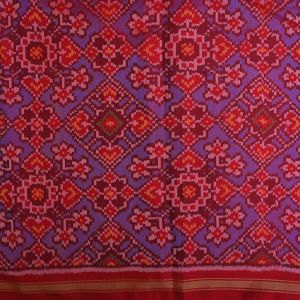 Bright Red Ikat Silk Fabric