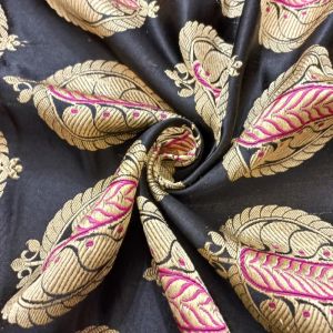 Deep Black Gajji Silk Fabric