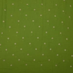 May Green Embroidery Georgette Fabric, Width : 44 Inch