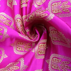 Neon Pink Mushroom Silk Fabric
