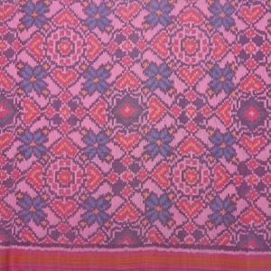 Pastel Pink Ikat Silk Fabric