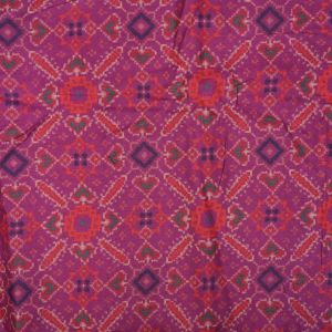 Purple Ikkat Printed Tussar Fabric