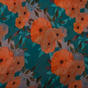 Teal Blue Georgette Fabric