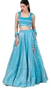 Magnetism Blue Lehenga Choli For Women Xs