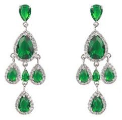 Emerald Dangler Woman Earrings