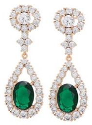 Emerald Teardrop Woman Earrings