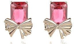 Ruby Bow Woman Earrings