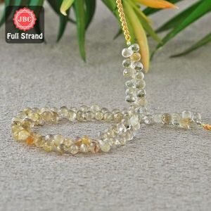 Golden Rutile Briolette Drops Gemstone Beads