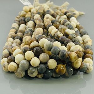 NATURAL AGATE ROUND GEMSTONE BEADS STRAND