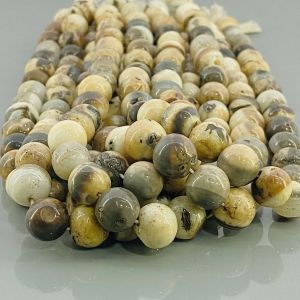 Natural Agate Smooth Round Gemstone Beads Strand