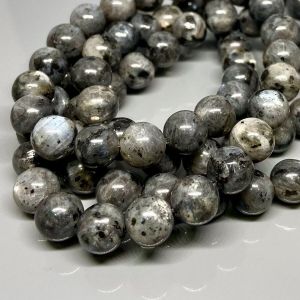 Natural Larvikite Smooth Round Gemstone Beads Strand