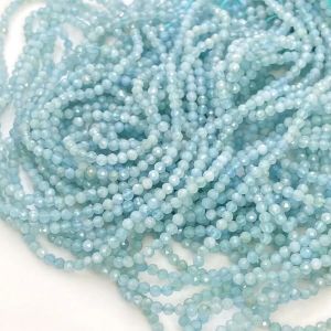 Natural Milky Aquamarine Natural Milky Aquamarine Gemstone Beads Strand