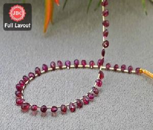 Pink Tourmaline Briolette Pear Gemstone Beads