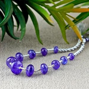 Tanzanite Smooth Rondelle Gemstone Beads