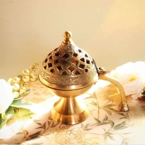 Handcrafted Antique Brass Loban Holder