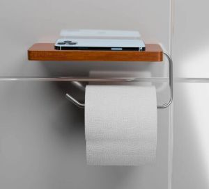 Toilet Paper Holder With Phone Shelf