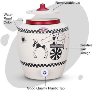 Clay Water Pot 11 Litre Cart Design