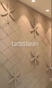 Flower Pattern Sandstone Wall Carving Customizable