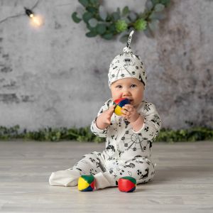 Neutral Knotted Beanie For Baby