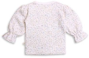 Snow Flakes Style Frill Sleeve Tee Top For Girls