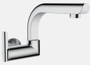 Dulcet Pioneer Sink Cock With Swinging Spout And Wall Flange Wall Mounted For Bathroom