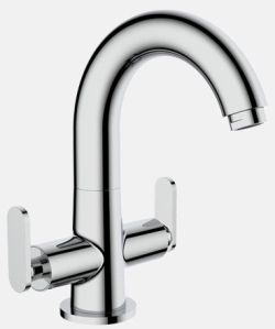 Murano Centre Hole Sink / Basin Mixer With Swinging Spout And  Braided Hose