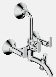 Murano Wall Mixer 3 In 1 With Overhead And Hand Shower Arrangement And Wall Flange