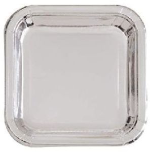 10 Inch Square Silver Paper Plate