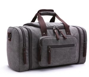 Plain Polyester Large Travel Bag, Color : Grey & Brown