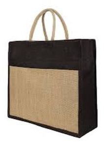 Plain Jute Shopping Bag, Color : Black & Brown, Handle Type : Rope Handle, Specialities : Easy To Carry