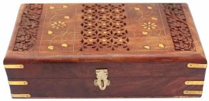 Handmade Rectangular Wooden Jewellery Box For Keeping Jewelry