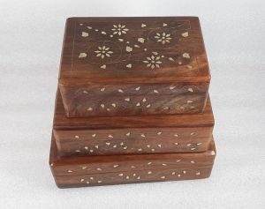 Sheesham Wood Jewellery Box Set Of 3