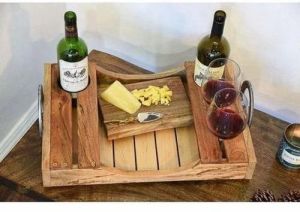 Plain Polished Wooden Beer Tray, Color : Brown 18x14 Inch