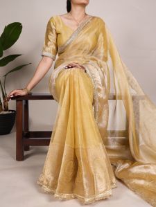 9star Fashion-silk vol-6 Tissue Shimmer Saree