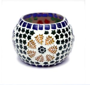 Multicolor Mosaic Glass Candle, Candle Weight : 300 Gm