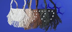 Boho Crochet Shell Pattern Macrame Bag