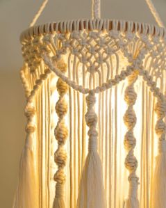 Cotton Rope Macrame Lamp Shade Chandelier