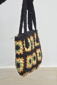 Handknitted Flower Crochet Handbag