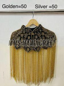 Polyester Ladies Golden Fringe Top Party Wear