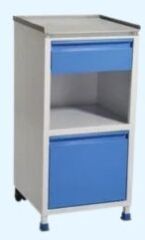 Blue Mild Steel Hospital Bed Side Locker