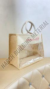 Jute Bag With PVC Window For Promotion, Gift Packaging