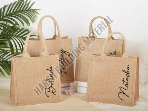 Printed Jute Beach Bag, Color : Brown, Speciality : Easily Washable, Attractive Look