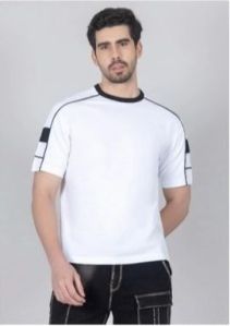 Men Cotton Plain White T Shirt