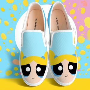 Bubbles Powerpuff Girl Print Girls Slip On Shoes