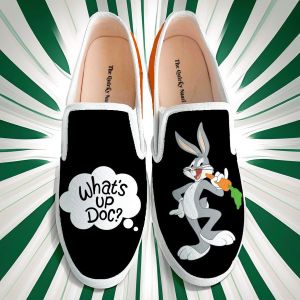 What's Up Doc Print Girls Slip On Shoes