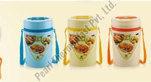 Pearl Steel Hot King Insulated Tiffin 4 Containers, Shape : Round