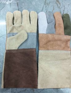 NR Enterprises Leather Welding Gloves, Color : Multicolor, Length : 10-15 Inches, Gender : Male