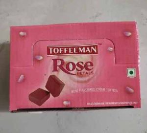 Toffeeman Rose Petals Toffees, Taste : Sweet, Packaging Type : Paper Box For Human Consumption