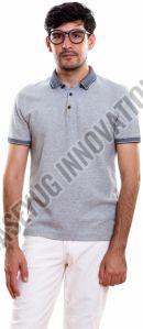 Mens Grey Polo T Shirt For Sports Wear, Casual