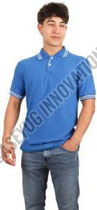 Mens Sky Blue Polo T Shirt For Sports Wear, Casual